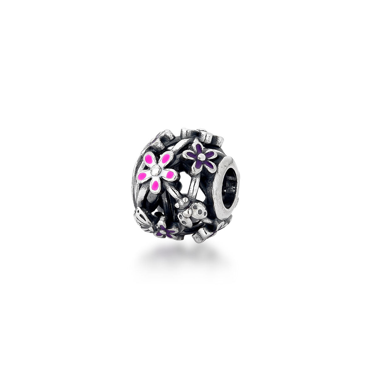 Berloque de Mini Flores em Prata 925
